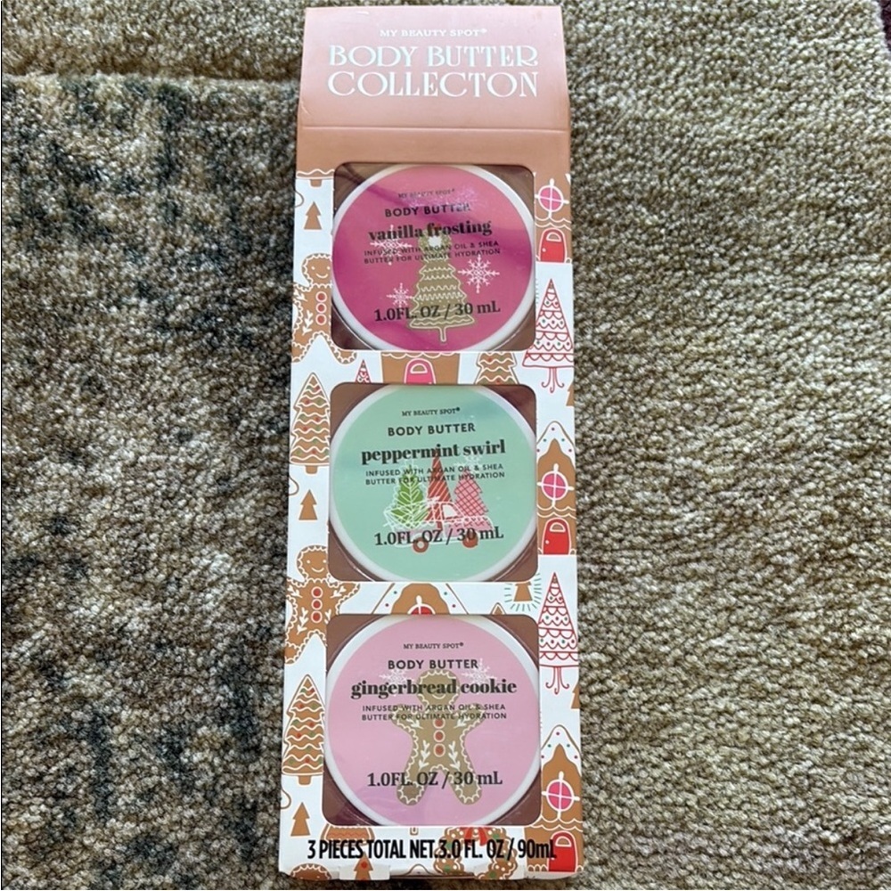 Body Butter Collection - Vanilla, Peppermint, Gingerbread NIB Christmas Winter